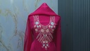 Organza Suit Set with Fine Aari Work & Embroidered Bottom & Dupatta