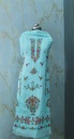 Summer Aqua Organza Suit Set With Floral Aari Embroidery & Heavy Dupatta
